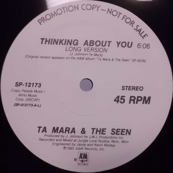 Ta Mara & The Seen : Thinking About You (Long Version) (12", Promo)