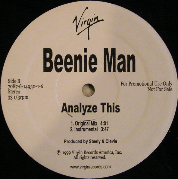 Beenie Man : Haters And Fools / Analyze This (12", Promo)