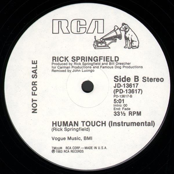 Rick Springfield : Human Touch (12", Promo, Ind)