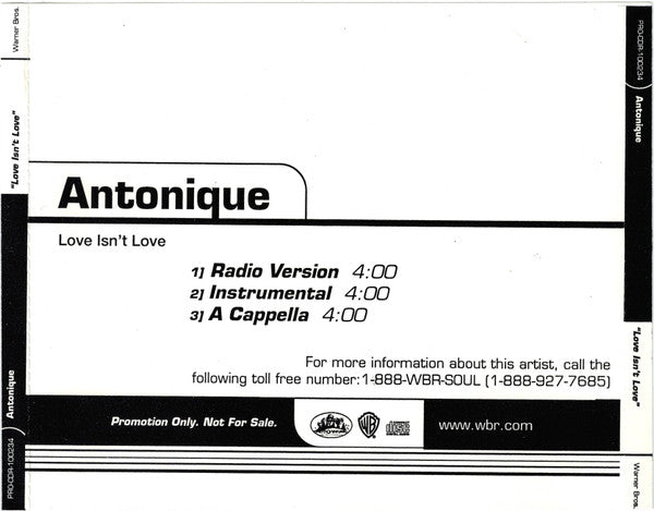 Antonique* : Love Isn't Love (CD, Single, Promo)