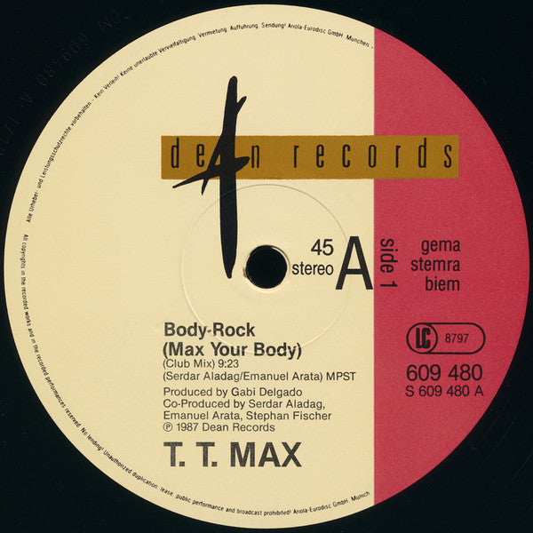 T.T. Max : Body Rock (Max Your Body) (12", Maxi)