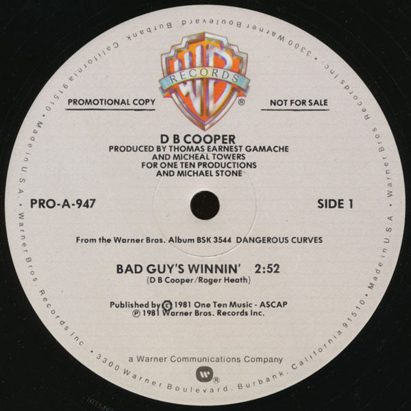 D B Cooper* : Bad Guy's Winnin' (12", Single, Promo)