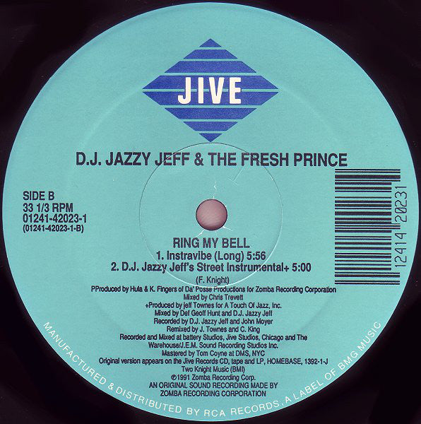 DJ Jazzy Jeff & The Fresh Prince : Ring My Bell (12")