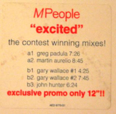M People : Excited (The Contest Winning Mixes!) (12", Promo)
