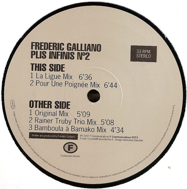 Frederic Galliano : Plis Infinis N°2 (12", Mono)