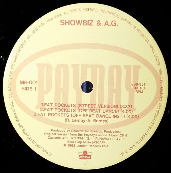 Showbiz & A.G. : Fat Pockets (12", Single, RE)