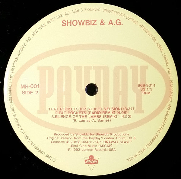 Showbiz & A.G. : Fat Pockets (12", Single, RE)