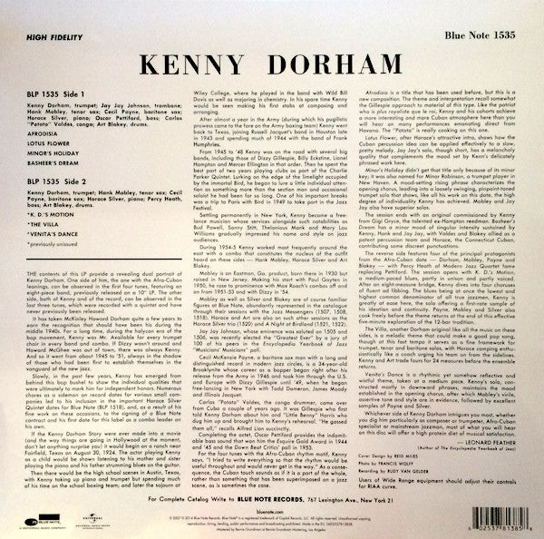 Kenny Dorham : Afro-Cuban (LP, Album, RE, RM, 180)