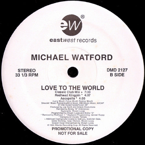 Michael Watford : Love To The World (12", Promo)