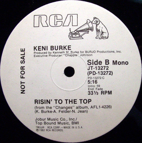 Keni Burke : Risin' To The Top (12", Mono, Promo)