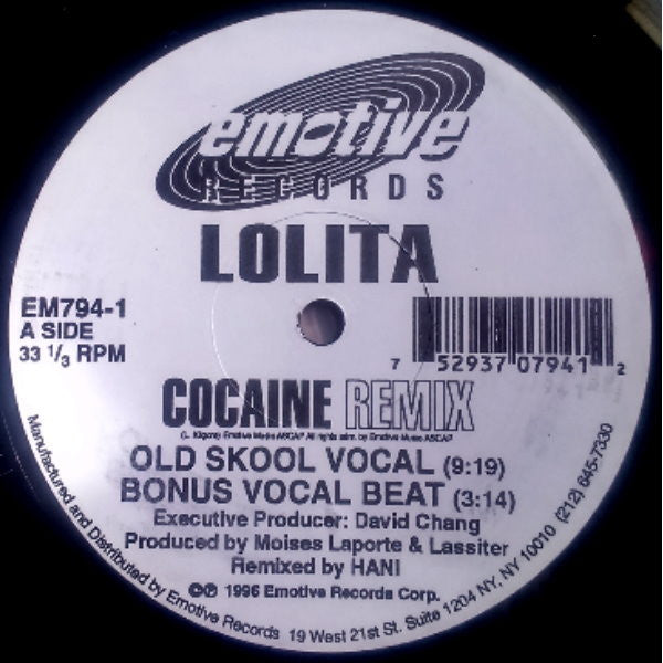 Lolita : Cocaine (Remix) (12")