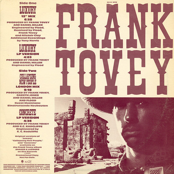 Frank Tovey : Luxury / Collapsing New People / Concrete (12", Promo)