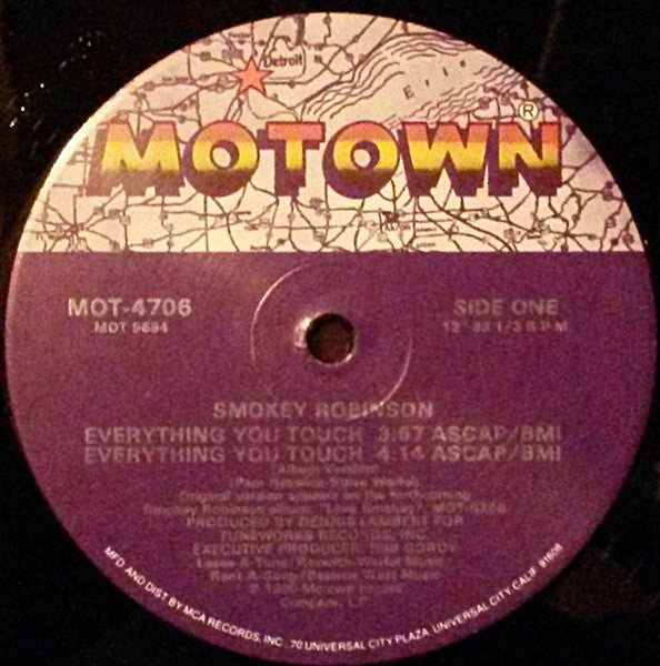 Smokey Robinson : Everything You Touch (12", Single)