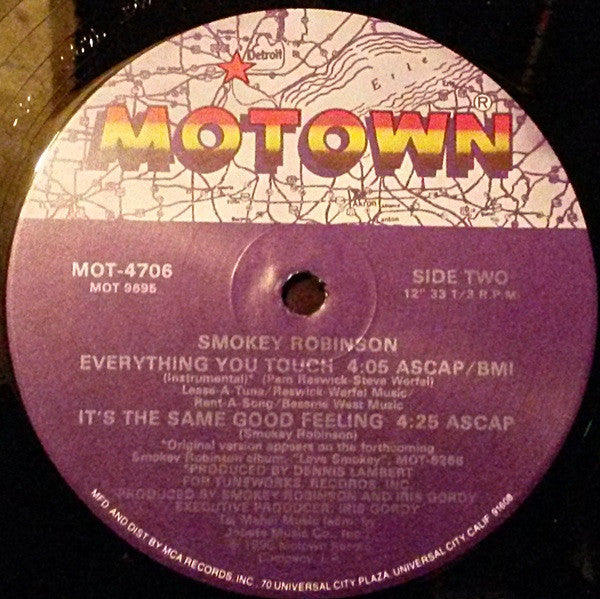 Smokey Robinson : Everything You Touch (12", Single)
