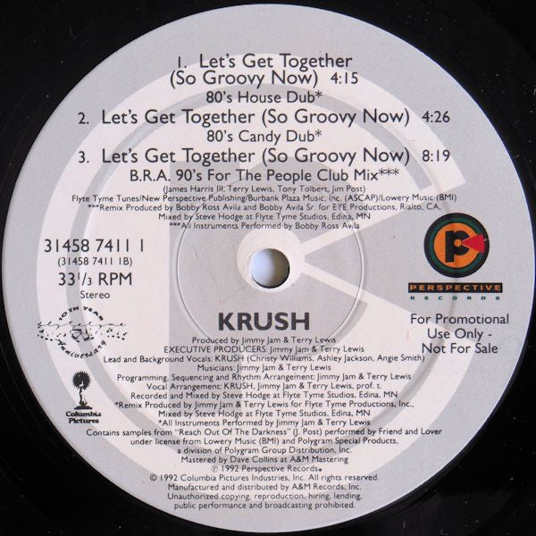 Krush (2) : Let's Get Together (So Groovy Now) (12", Promo)