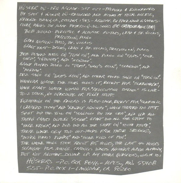 Hüsker Dü : Zen Arcade (CD, Album, RP)