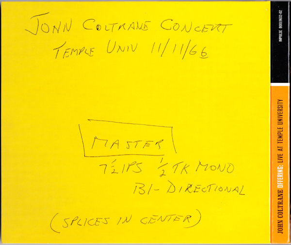 John Coltrane : Offering: Live At Temple University (2xCD, Album, RM)