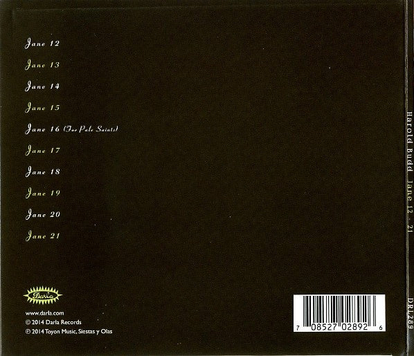 Harold Budd : Jane 12-21 (CD, Album)
