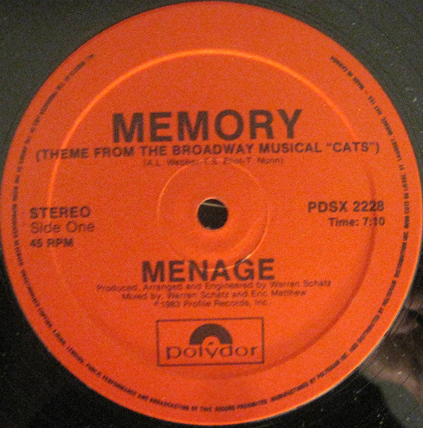 Menage (2) : Memory (12")