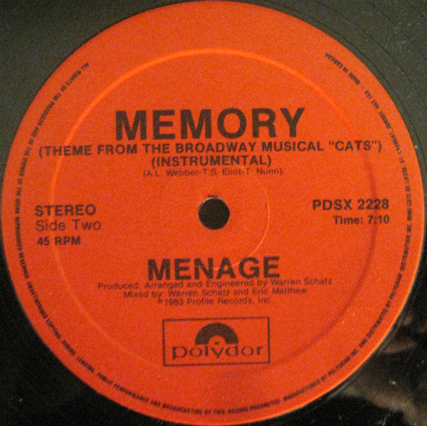 Menage (2) : Memory (12")