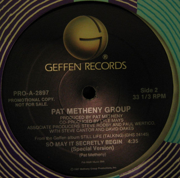 Pat Metheny Group : (It's Just) Talk /So May It Secretly Begin (12", Single, Promo)