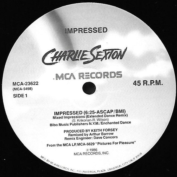Charlie Sexton : Impressed (12", Single)