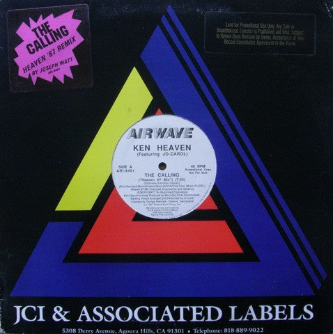 Ken Heaven Featuring Jo-Carol : The Calling ("Heaven 87 Mix") (12", Promo)