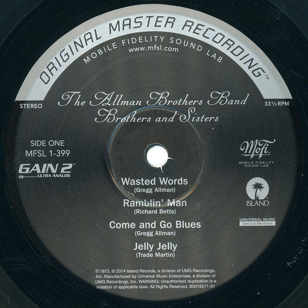 The Allman Brothers Band : Brothers And Sisters (LP, Album, Ltd, Num, RE, RM, S/Edition, 180)