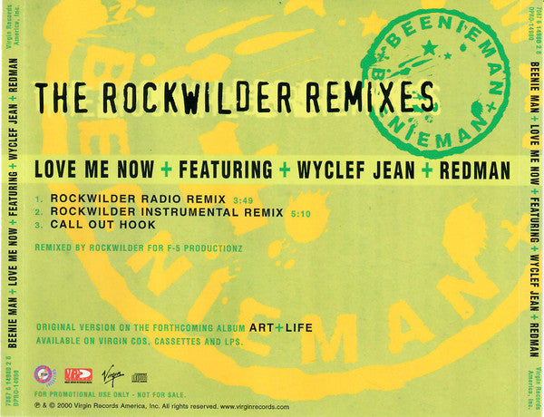 Beenie Man : Love Me Now - (The Rockwilder Remixes) (CD, Single, Promo)