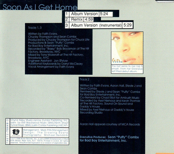 Faith Evans : Soon As I Get Home (Remix) (CD, Single)