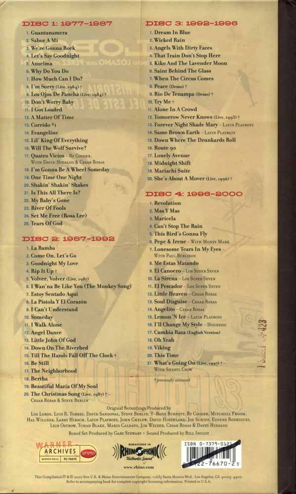 Los Lobos : El Cancionero Mas Y Mas (Box, Comp + 4xCD)