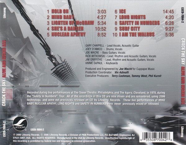 Crack The Sky : Alive And Kickin' Ass(CD, Album, RM, Rem)