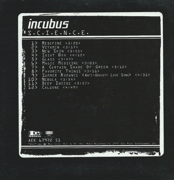 Incubus (2) : S.C.I.E.N.C.E. (CD, Album, Promo)