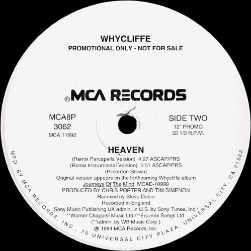 Whycliffe : Heaven (12", Promo)
