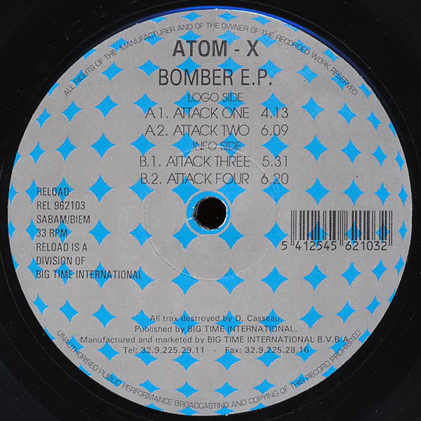 Atom-X : Bomber E.P. (12", EP)