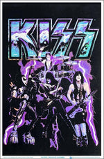Kiss Blue Lightening Blacklight Poster - 23" x 35"