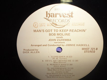 Bob Moline : Man's Got To Keep Reachin' (LP, Album)
