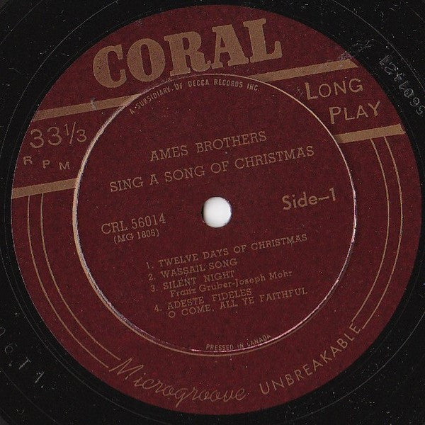 Ames Brothers* : Sing A Song Of Christmas (10", Album)