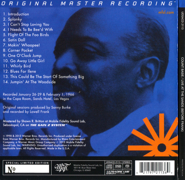 Count Basie : Live At The Sands (Before Frank) (SACD, Hybrid, Album, Ltd, Num, S/Edition)