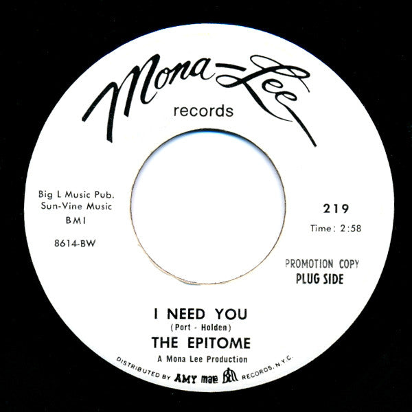 The Epitome (2) : I Need You / Flower Power (7", Single, Promo)