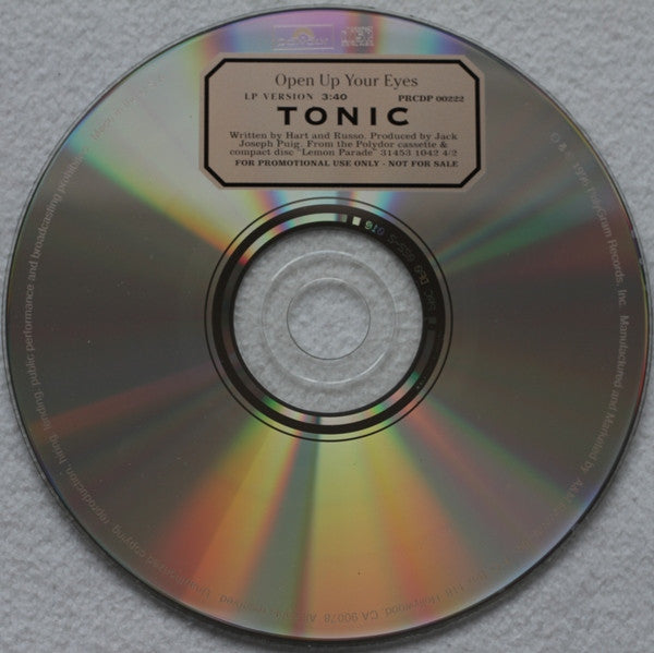 Tonic (2) : Open Up Your Eyes (CD, Single, Promo)