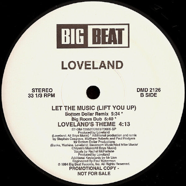 Loveland : Let The Music (Lift You Up) (12", Promo)