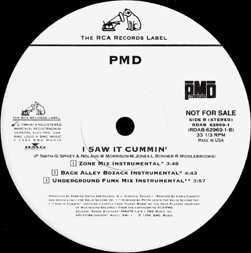 PMD : I Saw It Cummin' (12", Promo)