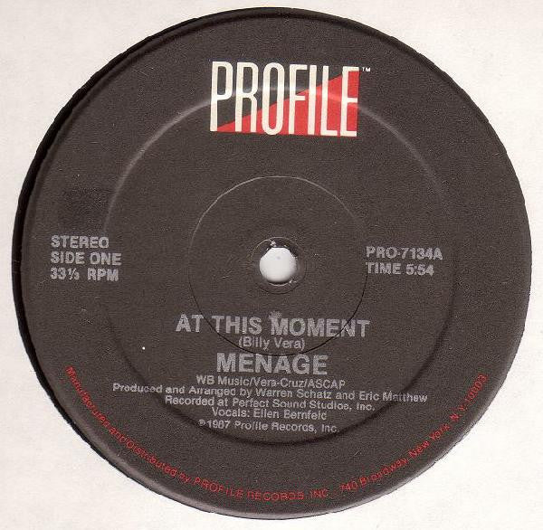 Menage (2) : At This Moment (12", Single)