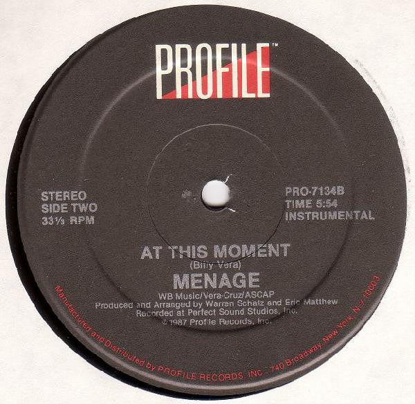 Menage (2) : At This Moment (12", Single)