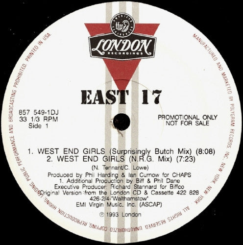 East 17 : West End Girls (12", Promo)
