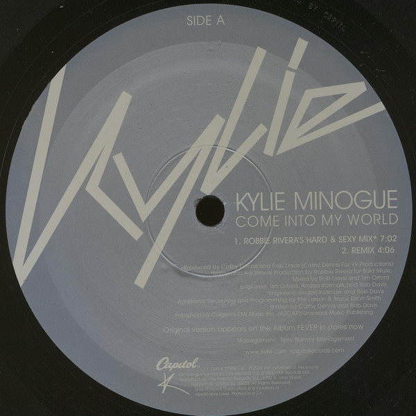 Kylie Minogue : Come Into My World (12", Single)