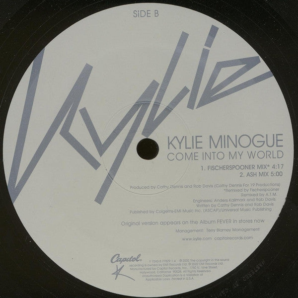 Kylie Minogue : Come Into My World (12", Single)