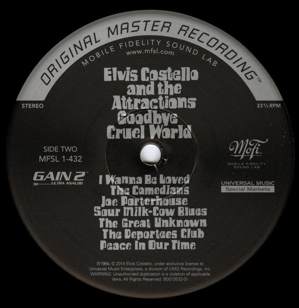 Elvis Costello & The Attractions : Goodbye Cruel World (LP, Album, Ltd, Num, RE, RM, 180)