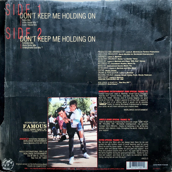 Angelo (8) : Don't Keep Me Holding On (12")